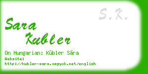 sara kubler business card